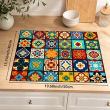 1pc Plaid Pattern Diatomaceous Earth Drying Mat, Non-Slip Heat-Resistant Absorbent Pad, Suitable For Kitchen Countertop, Coffee Machine, Tableware, Home Cafe Bar Party Decor Placemat Gift - Multicolor - View 10