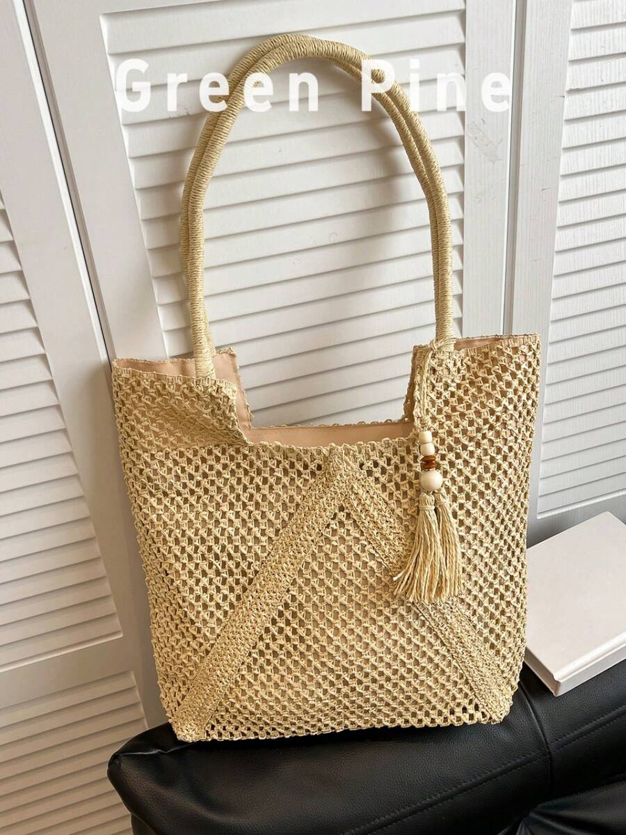 Fashionable Large Capacity Woven Women's Tote Bag