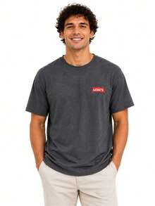 Basic Summer T-Shirt, Loose, No Christmas, Valentine's Day, Basic - Gris Oscuro - Ver 2