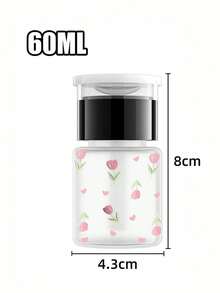 1pc Cute Tulip Pattern Transparent Pet Refillable Travel Bottle, Makeup Remover Dispenser Bottle With Portable Pump Head, Suitable For Nail Polish Remover, Toner And Makeup Remover, Round Top Design, Reusable, Makeup Remover Bottle, Travel Essential - Multicolor - View 13