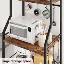 Space-Saving 4-Tier Kitchen Bakers Rack   Microwave Oven Stand With Large Wire Basket, - View 7