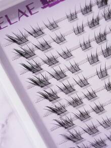 ELAE 10 Rows Cluster Lashes Pack, D Curl Volume Wispy Lash Extensions, Fluffy Manga False Eyelashes Clusters, Reusable Segmented Lashes For Women - Fox - View 4
