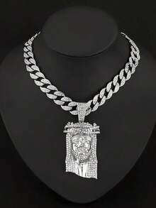Shiny Pendant With Cuban Ice Chain, Miami Necklace, Unisex Hip Hop Pendant Necklace Jewelry Gift - Pendant Necklace - View 12