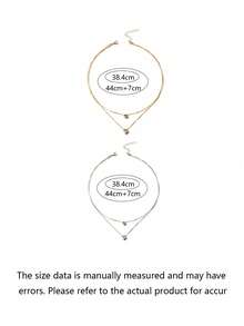 1pc Women's Retro Multi-Layer Clavicle Necklace, Heart & Teardrop Pendant, Dainty Stackable Plated Choker, Vintage Aesthetic Everyday Wear Jewelry - Water Droplet Heart - View 7