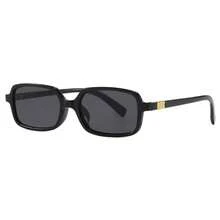 1 Pair Small Rectangular Frame Fashion Glasses, Suitable For Vacation, Travel, Sports, Driving, Festivals, Beach, Music Festival, Outing, Summer Accessories, Holidays, Family Outings, Elegant Dressing, Street Style Accessories, Sports, Party, Outdoor Activities, Street Look, Fishing, Summer Beach Vacation, Travel, Back To School Season Collegiate Style. Rectangular Frame - Black - View 5
