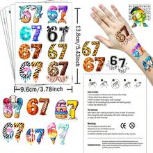 114 pegatinas de tatuajes temporales divertidos Six Seven 67, 15 hojas de pegatinas de tatuajes temticos Six Seven 6 para decoracin de fiestas de adultos. - Multicolor - Ver 7