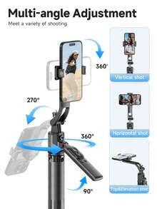 TOKQI Tripod Ponsel Tongkat Selfie Nirkabel 1635mm, Monopod Lipat yang Dapat Diperpanjang Cocok untuk Smartphone, Kamera Pelacak Wajah Otomatis, Dudukan Ponsel Rotasi 360° dengan Pemotretan Stabil dan Seimbang serta Siaran Langsung, dengan Kontrol Jarak Jauh, Ideal untuk Liburan Musim Panas, Perjalanan, Aktivitas Luar Ruangan, Siaran Langsung, dan Acara Lainnya. (1 buah) - Satu-Ukuran - View 9