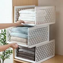 White Wardrobe Drawer Units – Stackable Storage Boxes For Clothes, 2 Sizes Low Or High (44x28cm) - View 11