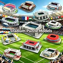 Large 3D Paper Football Stadium Puzzle Model, Designed For Football Fans, Let You Cheer For Your Favorite Team! Football, Liverpool, Qatar - Multicolor - View 3
