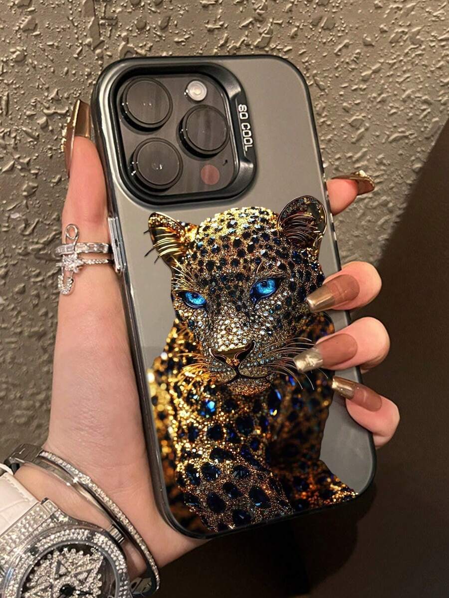 Leopard Print Shockproof Protective Phone Case, New And Vibrant, With Drop-Proof Silver Paint, Compatible With P15, P16, P16 Promax, P14 Promax, P13, P11, P12, XR, A13 4G Series, A14, A04, A34. Water, Shock, And Scratch Resistant, Anniversary Gift. - 多色2 - 查看 1