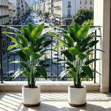 2pcs Artificial Banana Tree, Low Maintenance Plastic Decor, Suitable For Indoor And Outdoor Use. Perfect For Garden, Wedding, Home, Office, Ideal For Hawaiian Modern Nordic Or Tropical Theme Design. Suitable For Home, Office, Wedding, Party, Porch And Windowsill Decoration, No Maintenance, No Power Required, Indoor And Outdoor Decor, Modern Decor, Natural Appearance - Multicolor - View 6