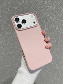 3pcs Solid Color Faux Leather Texture Waterproof Anti-Slip Anti-Fall Phone Cases, Matte Soft TPU Shockproof Protective Covers, Minimalist Aesthetic Dopamine Black / Pink / Cream White Phone Cases, Daily Use & Birthday / Valentine's Day / Mother's Day / Anniversary Gift Choice, Compatible With Iphone Case& Galaxy Case - Multicolor - View 2