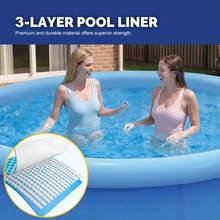 Inflatable Above Ground Pool, Outdoor Top Ring Blow Up Pool Easy Set - 藍色 - 查看 6