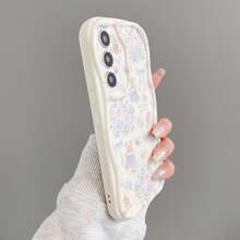 Cartoon Cute Floral Rabbit Cream Edge Phone Case With Lanyard / Compatible With Apple 17PROMAX/16promax/15promax/14promax/13promax/12promax/11promax/XSMAX/7/8PLUS/ Compatible With Samsung S26/2524321u Phone Case / Compatible With Xiaomi / Compatible With Honor / Compatible With Huawei / Compatible With OPPO / Compatible With Vivo - White - View 4