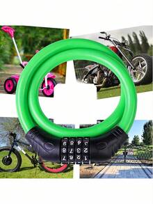 Versatile Resettable Steel Combination Lock Featuring Keyless Code Setup Sturdy 4-Digit Combination Design Lock For Anti-Theft Bicycle Portable To Hold Gates And Fences Combination Lock For Mountain Bike Road Outdoor Essential Accessories - Multicolor - View 5
