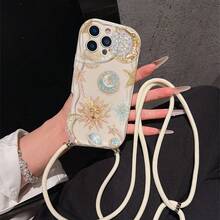 Convenient Lanyard Phone Case With Multi-Functional Adjustable Lanyard And Crossbody Shoulder Strap, Feather-Style Shell, Easy And Convenient TPU Shockproof Protective Case For Apple Phone - Multicolor - View 4