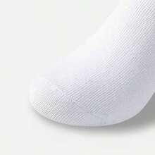8 Pares de Meias Brancas Unissex Estilo Slouch, Meias Versáteis de Cano Médio Estilo Escolar Japonês, Alta Elasticidade Sem Aperto e Antiderrapante, Uso Duradouro Sem Escorregar, Adequadas para Esportes e Uso Diário - Meias de Cor Sólida Laváveis à Mão, Adequadas para Treinamento e Casual - Multicolorido - Visão 3