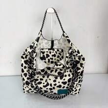 New Leopard Print Embroidered Shopping Bag, Niche Large Capacity Versatile Commuter Shoulder Crossbody Bag - Multicolor - View 5