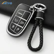 適用於 Fiat、 Grand Cherokee、Renegade、Patriot、Grand Commander 的鑰匙遙控器保護套附鑰匙圈吊飾，柔軟 TPU 鑰匙保護殼 - A款 - 查看 3