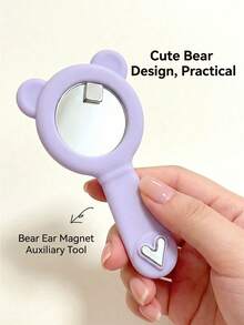 Professional Cat Eye Nail Magnet , Bear Ear Strong Magnetic Tools, Round Nail Art Magnet For Cat Eye Gel Polish, Strong Magnetic 3D Cat Eye Nail Magnet Wand, Fast Shaping Starlight Effect Magnet Tool For Gel Nails Manicure Home Salon - Multicolor - View 2