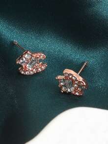 1 Pair Geometric Mini Korean Style Minimalist Versatile Earrings - Rose Gold - View 3