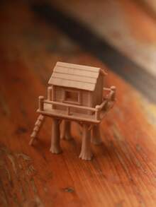 Casa del árbol en miniatura/Accesorios de terreno/Modelo de escena/Paisaje en miniatura//Terreno de escritorio/Accesorios de exhibición de modelos/Accesorios decorativos coleccionables - Casa del árbol pequeña - accesorios - juguetes - terreno - Ver 4