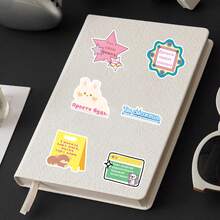 50pcs Fresh Cartoon Russian Inspirational Stickers, Creative Minimalist Motivational Short Phrases Decorative Stickers For Notebooks And Suitcases - 50 Russian-language Motivational Stickers - View 9