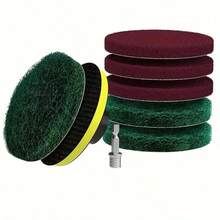 8pcs Tile Cleaning Scrubber Pads Cleaning Kit Bathroom Floor Bathtub Polishing Pads Household Cleaning Tools - 4 Inches / 10cm - View 8