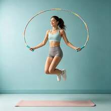 1pc Adjustable Knotted Jump Rope With Non-Slip Thumb Grip And Color-Coded Beads, Lightweight And Portable, Suitable For Gym, Travel, Beginners, Fitness Workout And Professional Training, Multi-Color Design For Different Skill Levels - Multicolor - View 9