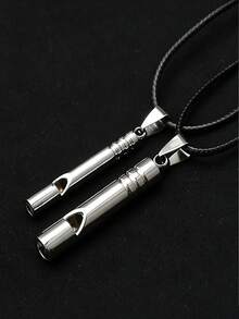 2PCS/1PC Emergency Survival Whistle, Dual-Tube Whistle, Extra Loud Aluminum Whistle With Lanyard Keychain, Suitable For Outdoor Camping, Hiking, Trekking, Travel, Boating - Multicolor - View 4