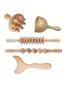 Wooden Massager | Made Of Natural Solid Wood Roller From China (Straight And Curved Rods) | Relieve Muscle Tension And Improve Cellulite | Body Shaping | Essential Home Massage Tool | Unisex Health Tool | Holiday Health Gift - View 8