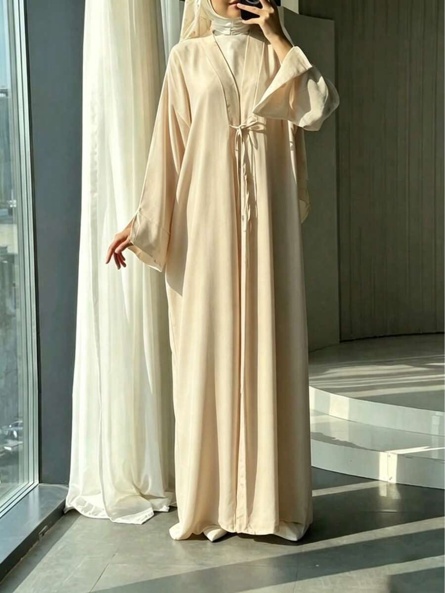 Women's Long Loose-Fit Arabic Robe, Casual Cardigan, Suitable For Daily And Holiday Wear, Women's Long Loose-Fit Robe Fall - Apricot - View 1