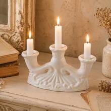 Castiçal de Louça para 3 Velas Branco | Elegância | Decoração | Espiritualidade - 1PC - Visão 6
