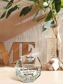 1pc Acrylic Thank You Decorative Plaque, Inspirational Gift For Women, Suitable For Colleagues, Office, Resignation, Farewell, Friends, Teachers, Nurses Birthday Gift, Graduation Gift - Polygonal - View 5