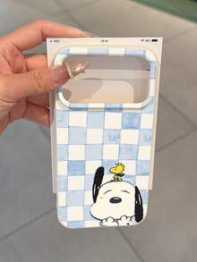 SNOOPY 1件格紋卡通圖案大孔液態米色防摔手機保護殼，矽膠材質，可作為節日禮物，適用於Apple XS/XS Max/XR/11/12/13/14/15/16 Pro/Pro Max/14/15/16 Plus/17/18 Pro Max/18 Pro，中性款，Galaxy S24 Ultra 5G/S22 Ultra 5G/S22 5G/S21 Ultra 5G/S21 FE 5G/S21 5G/A73 5G/A71 4G/A36 5G/A25 5G - 彩色 - 查看 5