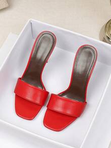Sandalias de tacón alto para mujer 2026 nuevas versátiles con suela blanda sandalias romanas de moda para exteriores viajes influencer playa sandalias de viaje para mujer - Rojo - Ver 1