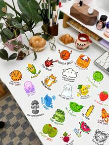 50Pcs Punny Positive Affirmation Stickers, Funny Pun Quote Sticker Pack, Cute Decals For Classroom Management & Student Incentives - Multicolor - View 3