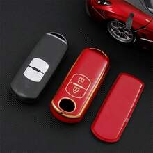 汽車鑰匙保護套 鑰匙遙控器外殼 適用於 CX-3 CX-5 CX-7 CX-9 Speed Miata MX5 2按鈕遙控器 - 貓眼扣 - 查看 7