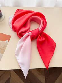1pc Bandana Gradient Atmosphere Print Scarf, Faux Silk Vintage Premium Feel Sun Protection Shawl Neck Tie Square Scarf Necktie Headscarf - Multicolor - View 9