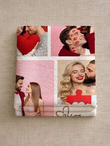 1pc Customized Photo Blanket, Personalized Blanket Suitable For Bed/Sofa/Indoor/Outdoor, Customized Christmas Gift, Friend Gift, K Gift, Family Gift, Birthday Gift, Wedding Gift, Gift For Friend, Gift For Her, Gift For Girlfriend, Gift For Mom/Dad - Style 5 - View 5