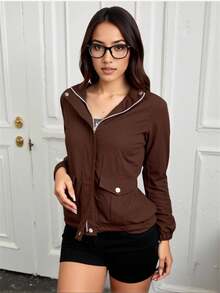 Women's Seasonal Lightweight Thermal Short Jacket Jacket - 野牛 - 查看 1