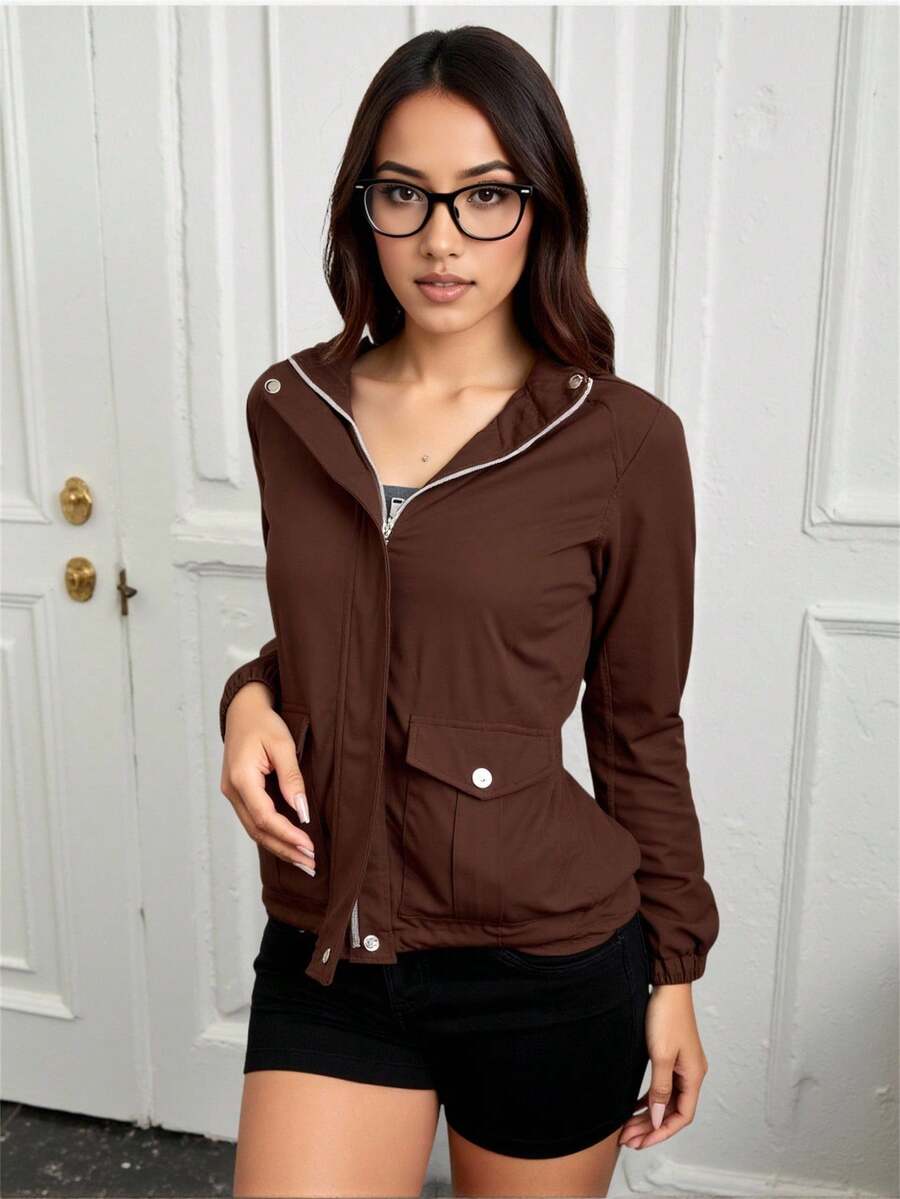 Women's Seasonal Lightweight Thermal Short Jacket Jacket - 野牛 - 查看 1