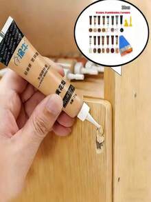 1pc Wood Furniture Repair Paste And Filler, Wood Grain Repair Filler, Multi-Color Mixed With Tool Set. Suitable For Tables, Chairs, Baseboards, Doors, Windows And Floors, Applicable To Various Furniture Renovation And Handicrafts, Home Decor, Office Supplies, Essential For Renovation. - A - View 2
