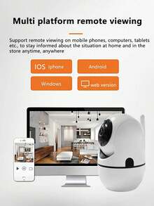 Caméra de intérieure sans fil 2,4 G, détection intelligente IA, mode confidentialité, caméra pour animaux de compagnie pivotante et inclinable avec suivi des mouvements, multi-angles, surveillance de la maison intelligente - Blanc - Voir 9