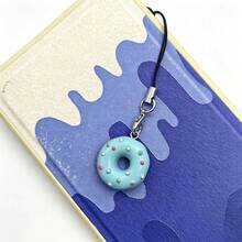 1 pieza Colgante de teléfono con dije de dona, cordón para teléfono - Rosquilla - Ver 7