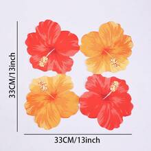 20/40/60 Peças, Guardanapos em Formato de Flor de Hibisco Havaiana, 2 Camadas, Descartáveis, Estampa de Hibisco Vermelho e Laranja, Suprimentos de Mesa para Aloha Luau, Churrasco de Verão, Decorações para Festa na Piscina e Luau, Churrascos na Praia, 13*13 Polegadas - Visão 6