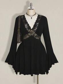 Women Midi Dresses - Black - View 5