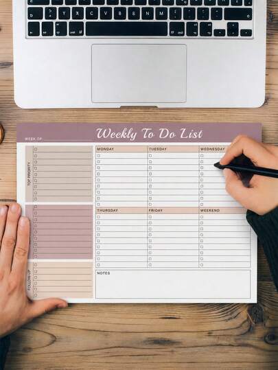 Weekly To-Do List Planner, A4 Minimalist Priority Task Organizer With Notes,24 Pages, Desk Planning Pad For Work, Study & Home,Office Supplies Back To School