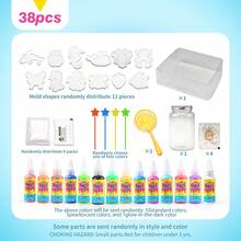 UINLE Baby 22/38/47件組兒童DIY科學手工套組，螢光魔法軟橡膠製作材料包，教育DIY創意手工，海洋生物造型自製軟橡膠玩具，親子互動生日玩具 - 彩色 - 查看 14