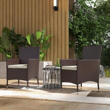 Outsunny 2 PCS Rattan Wicker Dining Chairs With Cushions And Anti-Slip Foot, Patio Stackable Chairs Set For Backyard, Garden, Lawn, Dark Coffee-XY939620 - 01-0594 - View 2